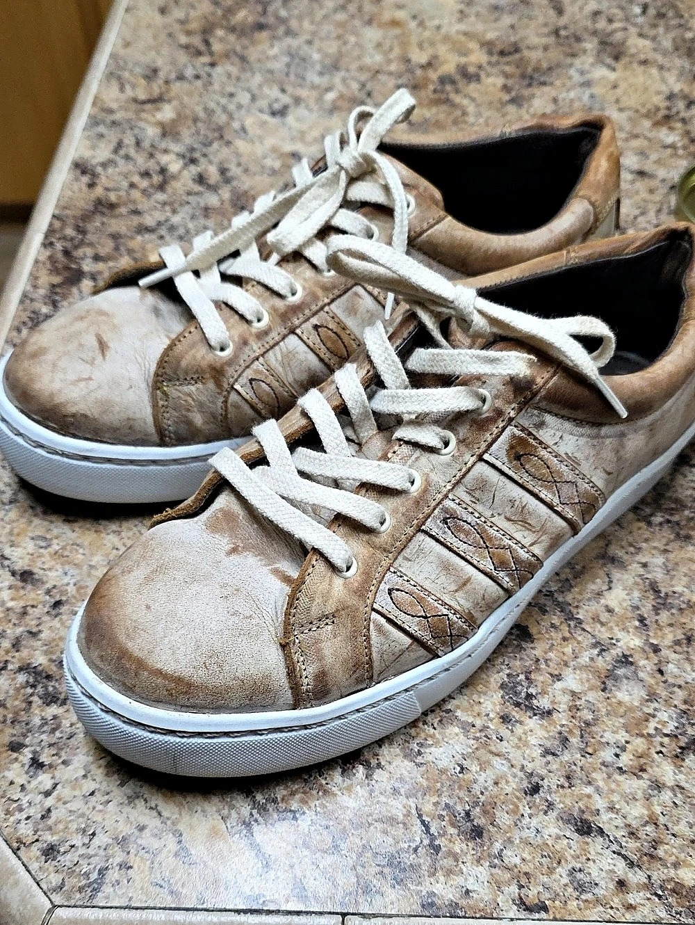 Western Agave Sky Brown & White Sneakers